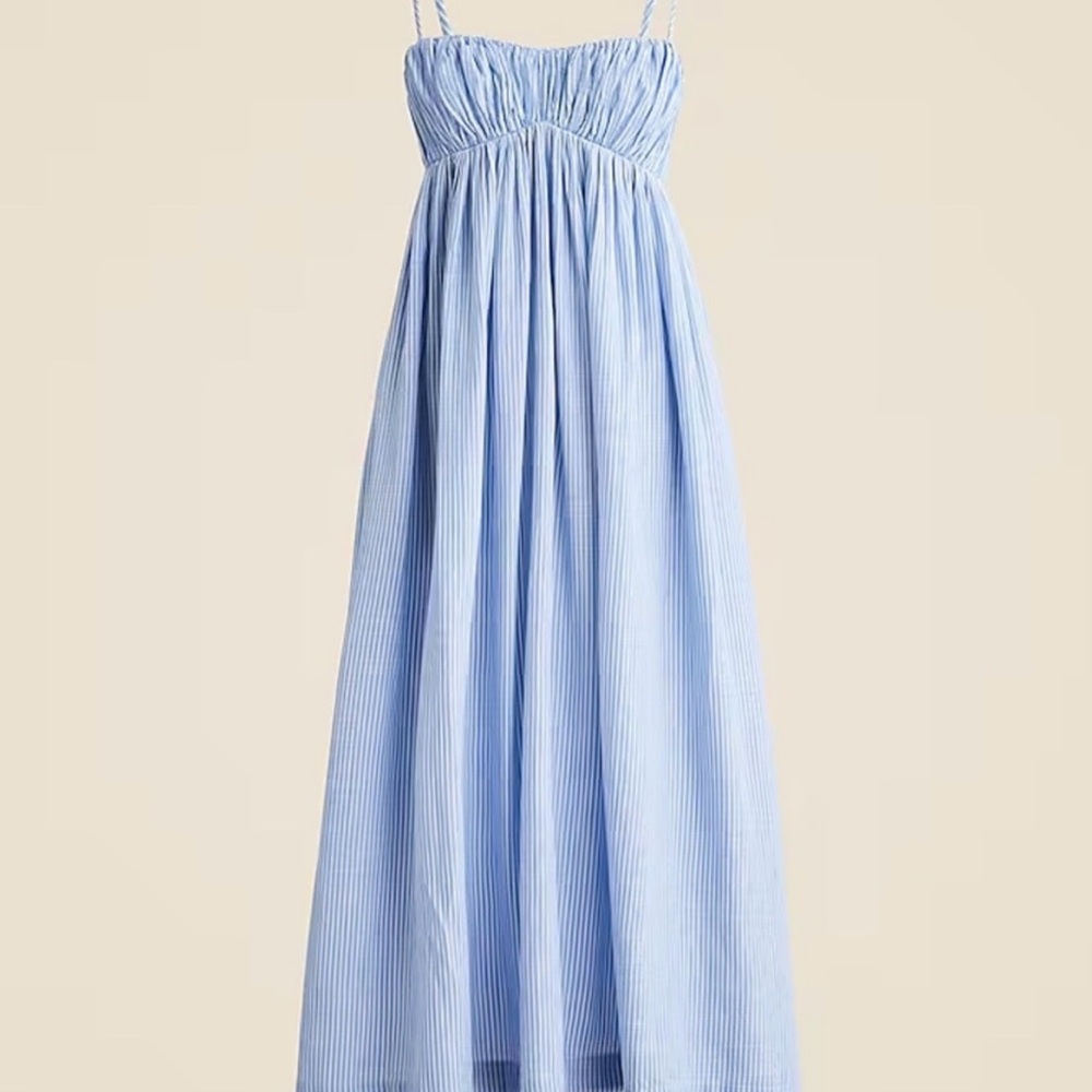 NWT J. Crew Airy gauze empire-waist midi dress in stripe Size Small - Picture 4 of 12
